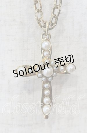画像: INGEBORG / パール十字架ネックレス  ゴールド O-25-09-30-1082-LO-AC-OW-ZT323