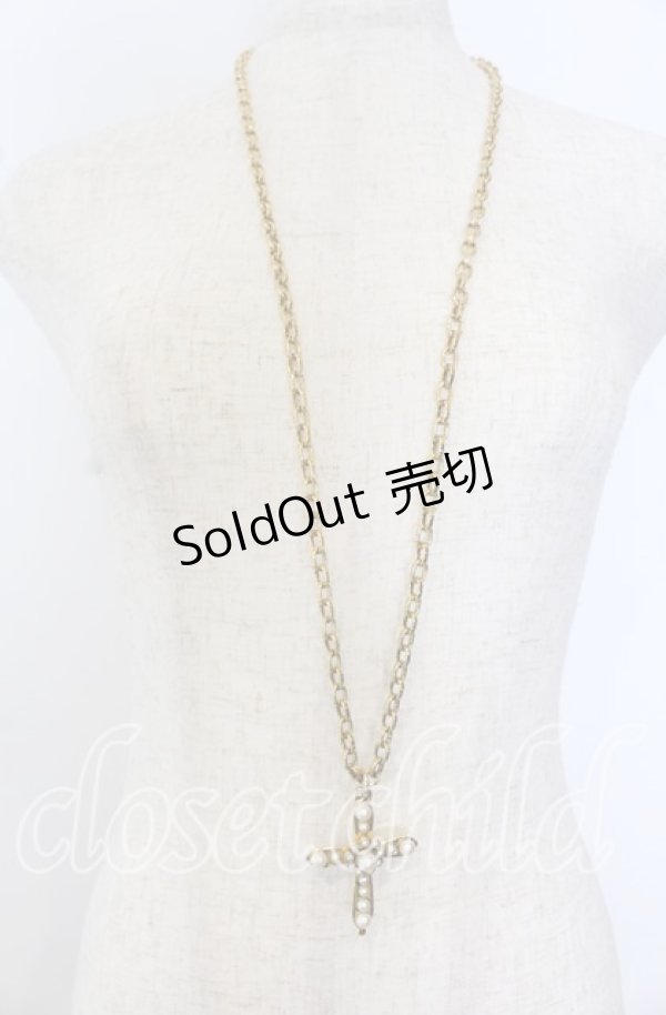 画像2: INGEBORG / パール十字架ネックレス  ゴールド O-25-09-30-1082-LO-AC-OW-ZT323 (2)