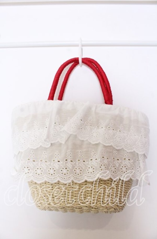 画像2: axes femme kawaii / いちごあみぐるみ付カゴバッグ  ナチュラル×アカ O-25-09-30-1085-AX-BG-IG-ZT-K012 (2)