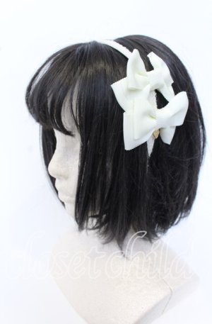 画像: Emily Temple cute / ツインリボンカチューシャ  アイボリー O-25-09-30-1027-ET-AC-OW-ZT1003X