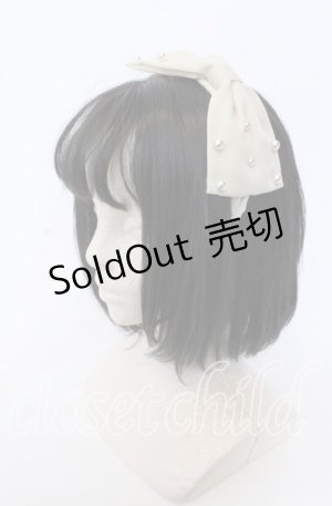 画像: m petit by misako / パール付きリボンカチューシャ  アイボリー O-25-09-30-1030-LO-AC-OW-OS