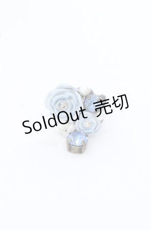 画像: hanakabeads / アリスブルーローズのティーパーティーリング  アリスブルー O-25-09-30-1036-LO-AC-OW-OS