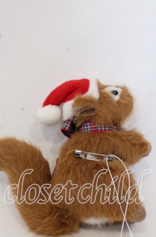 画像2: PINK HOUSE / クリスマスりすぬいぐるみコサージュ  ブラウン O-25-09-30-1050-LO-ZA-IG-ZT433 (2)