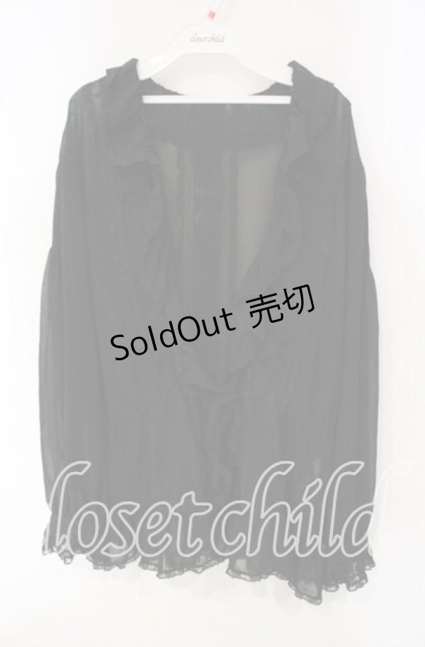 画像1: 【SALE】INGEBORG / レースタックシースルーカーディガン  クロ O-25-09-30-073-LO-TO-IG-ZT380 (1)