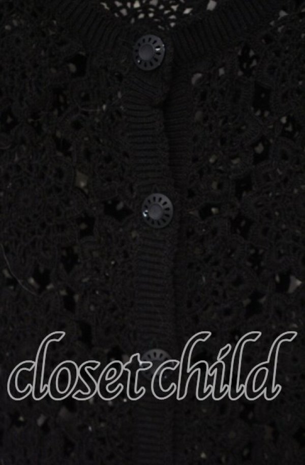 画像2: WONDERFUL WORLD / パッチワークかぎ編みベスト  クロ O-25-09-30-074-LO-TO-IG-OS (2)