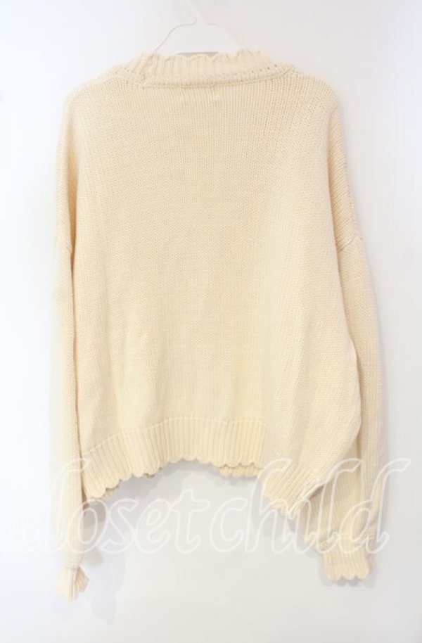 画像3: PINK HOUSE / フラワー編みぐるみカーディガン  アイボリー O-25-09-30-080-LO-TO-IG-OS (3)