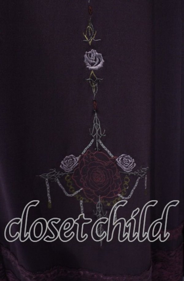 画像3: Ozz Croce / メッシュレイヤード刺繍入りワンピース  パープル O-25-09-30-089-OO-OP-IG-OS (3)