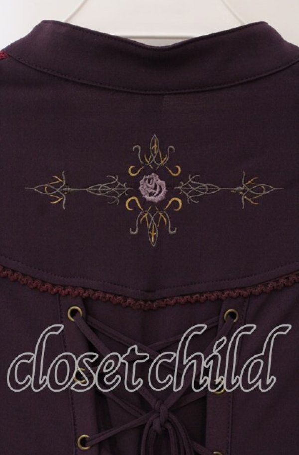 画像5: Ozz Croce / メッシュレイヤード刺繍入りワンピース  パープル O-25-09-30-089-OO-OP-IG-OS (5)