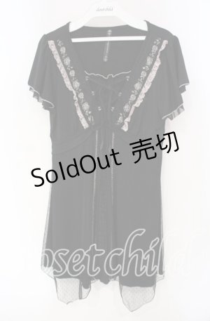 画像: Ozz Croce / チュールレイヤードチュニック  ブラック O-25-09-30-090-OO-TO-IG-OS