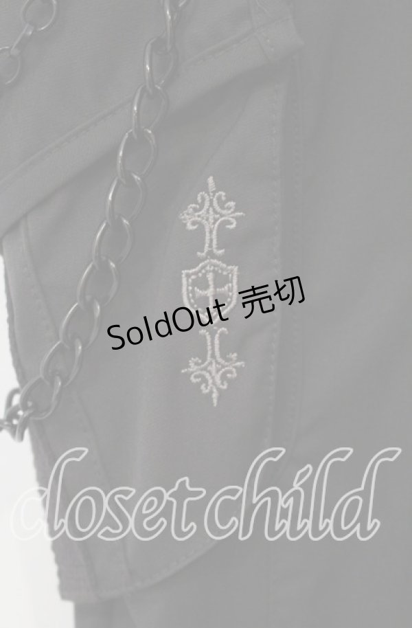 画像2: Ozz Croce / チェーン付きギャザーパンツ  チャコール O-25-09-30-008-OO-PA-IG-OS (2)