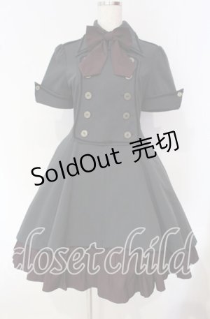 画像: ATELIER BOZ / メイファススカート付ジャケットワンピース  ブラック×ボルドー O-25-09-30-2004-EL-OP-IG-OS
