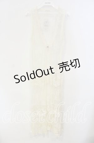 画像: axes femme / 総レースロングジレ  アイボリー O-25-09-30-2012-AX-TO-IG-OS