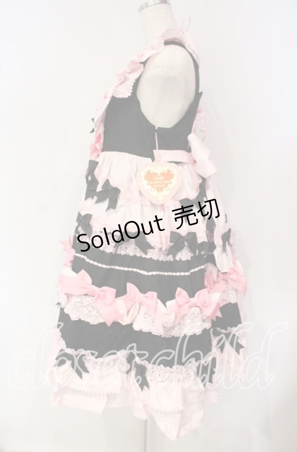 画像4: BABY,THE STARS SHINE BRIGHT / Cutie Whipped cream parfaitジャンパースカート  クロ×ピンク O-25-09-30-2002-BA-OP-IG-OS (4)