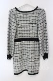 画像3: evelyn / チェックニットワンピース  クロ×シロ O-25-09-30-2027-LO-OP-IG-OS (3)