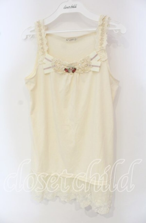 画像1: axes femme / 胸元＆肩デザインロングタンク  アイボリー O-25-09-30-100-AX-TO-IG-ZT015 (1)