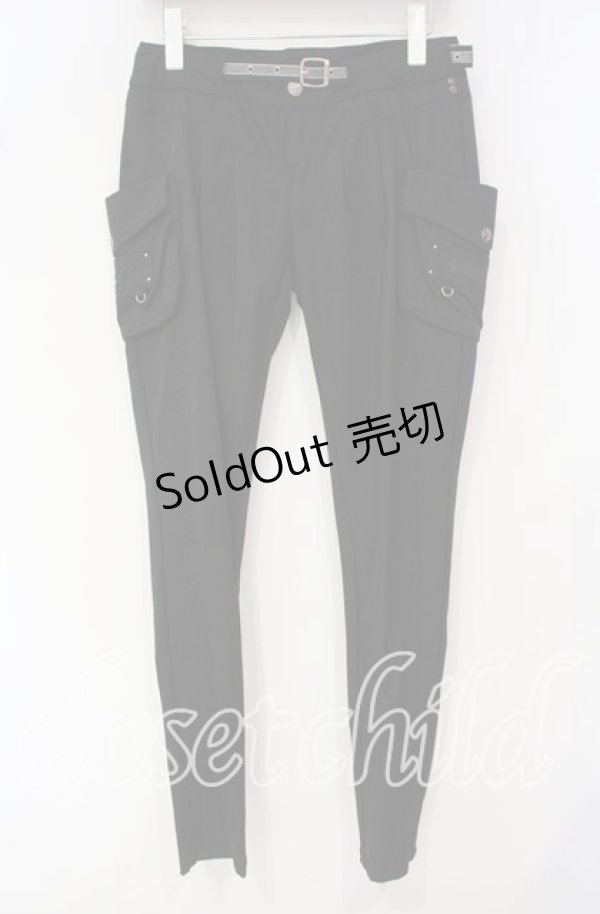 画像1: Ozz Croce / ベルト付きパンツ  ブラック O-25-09-30-009-OO-PA-IG-ZY (1)