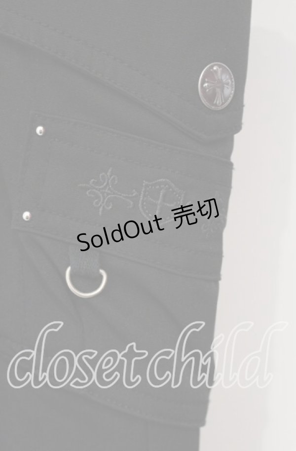 画像2: Ozz Croce / ベルト付きパンツ  ブラック O-25-09-30-009-OO-PA-IG-ZY (2)