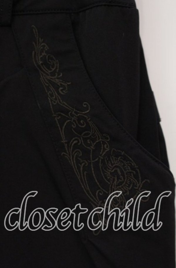 画像2: Ozz Croce / 龍プリント刺繍入りパンツ  ブラック O-25-09-30-010-OO-PA-IG-OS (2)