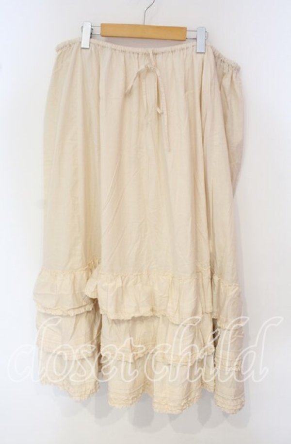 画像1: PINK HOUSE / 裾フリル使いローンスカート  アイボリー O-25-09-30-018-LO-SK-IG-ZI (1)