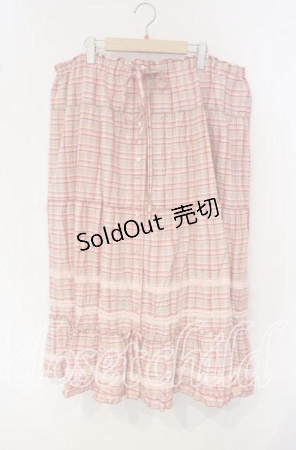 画像1: PINK HOUSE / オリジナルチェックロングスカート【お直しあり】  ピンク O-25-09-30-022-LO-SK-IG-OS (1)