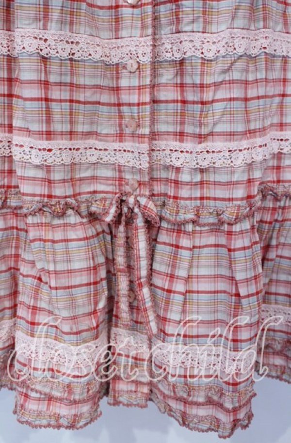 画像2: PINK HOUSE / オリジナルチェックロングスカート【お直しあり】  ピンク O-25-09-30-022-LO-SK-IG-OS (2)