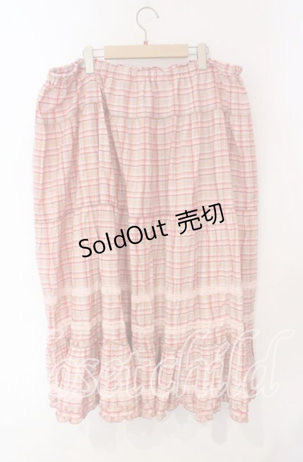 画像3: PINK HOUSE / オリジナルチェックロングスカート【お直しあり】  ピンク O-25-09-30-022-LO-SK-IG-OS (3)