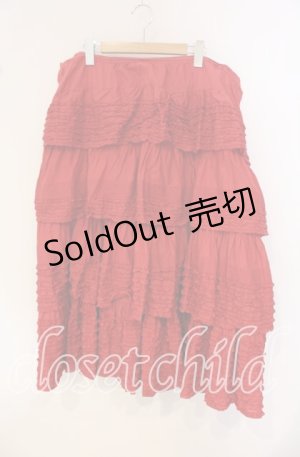 画像: WONDERFUL WORLD / タックピコフリル段々スカート【お直しあり】  アカ O-25-09-30-028-LO-SK-IG-OS