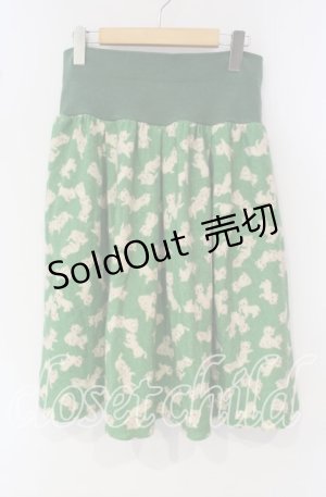 画像: Franche Lippee / うじゃうじゃねこウールスカート FL5 グリーン O-25-09-30-030-LO-SK-OW-OS