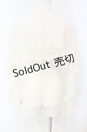 画像: axes femme / 刺繍チュールストール 1780×330mm アイボリー O-25-10-02-001-AX-ZA-IG-OS