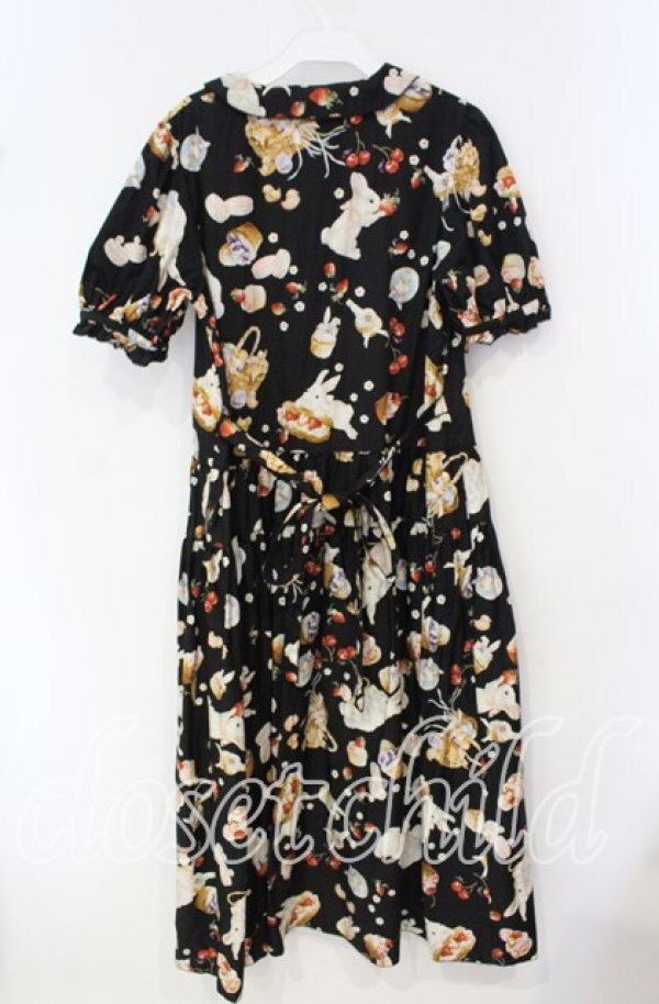 画像3: PINK HOUSE / スイーツスプリングバニープリントワンピース  クロ O-25-10-02-004-LO-OP-IG-ZI (3)