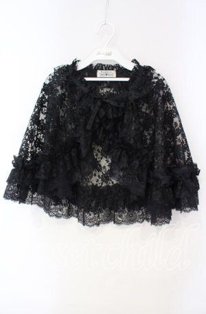 画像: MARBLE / ボリュームレースフリルケープ  ブラック O-25-10-02-011-GO-BL-IG-OS