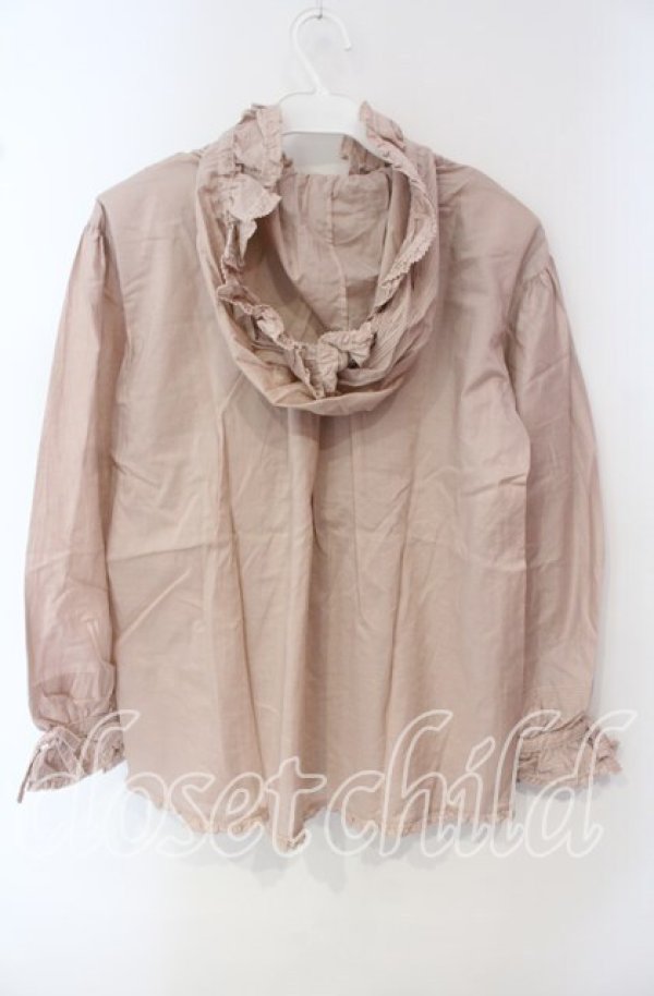 画像3: KANEKO ISAO / タック三角ネックフードプルブラウス  ピンク O-25-10-02-019-EL-BL-IG-OS (3)