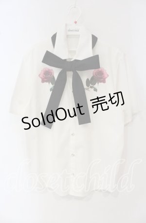 画像: MILKBOY / ローズリボンシャツ  ホワイト O-25-10-02-028-MB-BL-YM-OS
