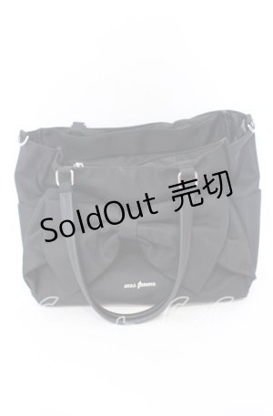 画像: axes femme / リボン付撥水ナイロントート  ネイビー O-25-10-03-001-AX-BG-IG-OS