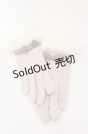 画像: axes femme / プチリボンファー手袋  ピンク O-25-10-03-015-AX-ZA-OW-OS