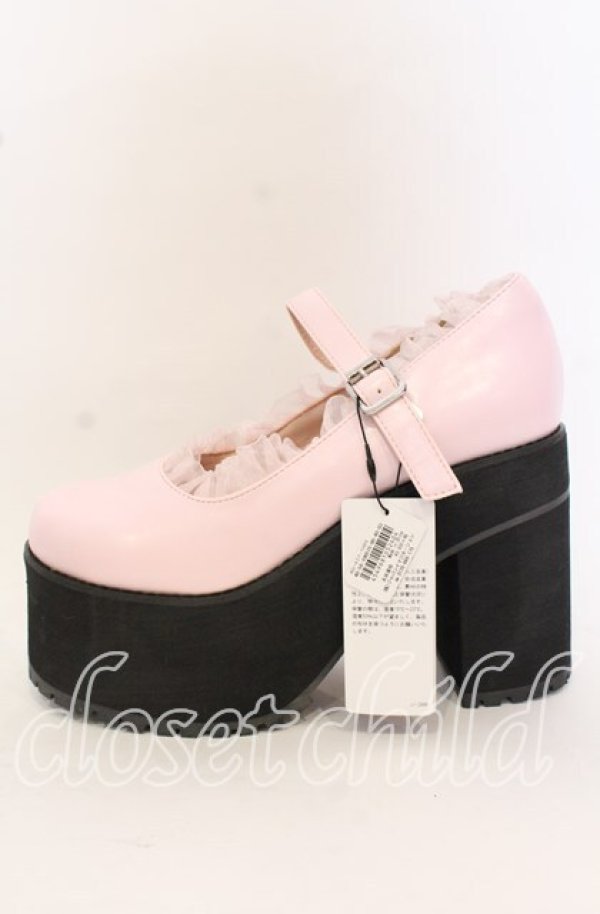 画像2: Ank Rouge / フリル厚底シューズ L ピンク O-25-10-03-019-CA-SH-OW-ZT335 (2)