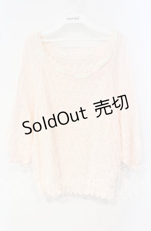 画像: LIZ LISA / リボン通し透かし編みニット 0 ピンク O-25-10-04-031-LO-TO-OW-OS