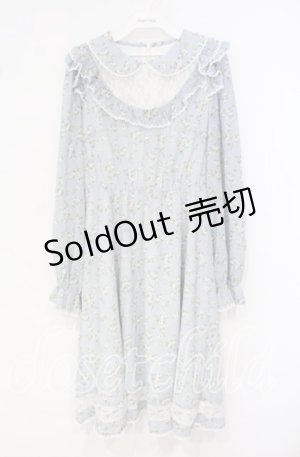 画像: Honey Cinnamon / レース切替花柄ワンピース F ブルー O-25-10-04-050-LO-OP-OW-OS