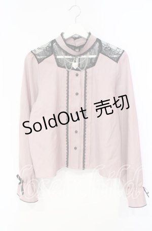 画像: DearMyLove / チョーカーデザインブラウス 3L ピンク O-25-10-04-056-EL-BL-OW-OS