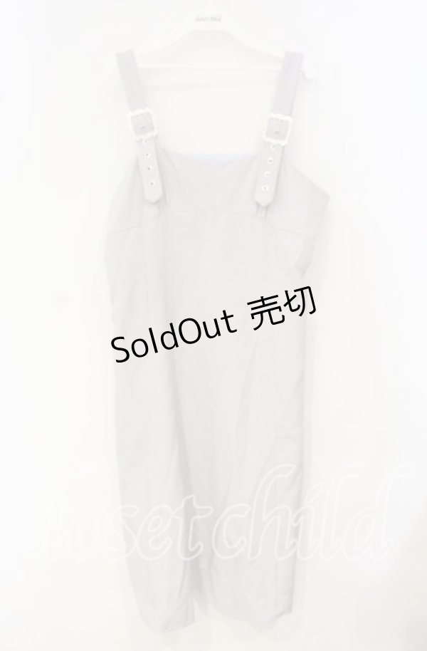 画像1: DearMyLoveRose / オーナメントバックルジャンスカワンピース 3L ブルーグレー O-25-10-04-061-EL-OP-OW-OS (1)