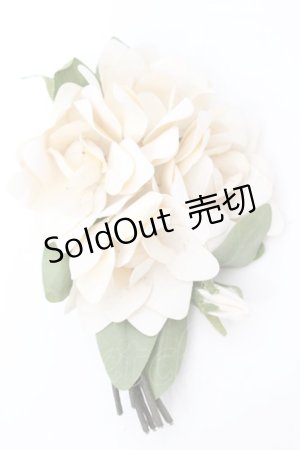 画像: PINK HOUSE / カメリアコサージュブローチ  シロ×グリーン O-25-10-04-1050-LO-ZA-IG-ZT432-F004