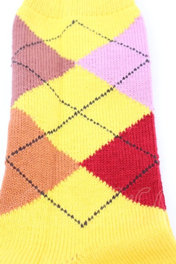 画像2: PINK HOUSE / アーガイルソックス  イエロー O-25-10-04-1058-LO-ZA-IG-ZT-K015 (2)