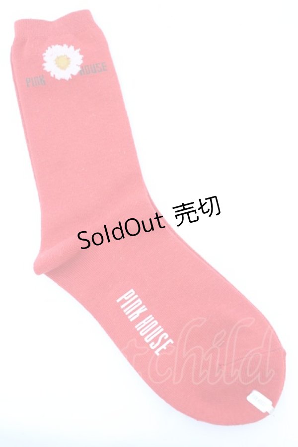 画像1: 【SALE】PINK HOUSE / マーガレットソックス  アカ O-25-10-04-1059-LO-ZA-IG-ZT-K015 (1)