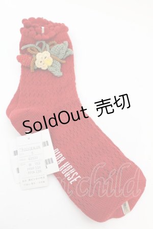 画像: PINK HOUSE / いちごモチーフソックス  アカ O-25-10-04-1064-LO-ZA-IG-ZT