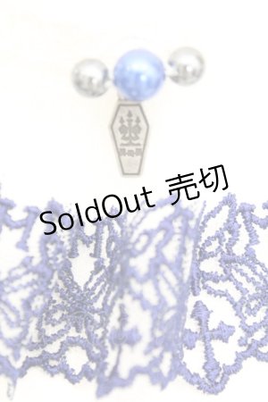 画像: Moi-meme-Moitie / Butterfly and Crossレースチョーカー  ホワイト×ブルー O-25-10-04-1009-MO-AC-OW-ZT434-F004