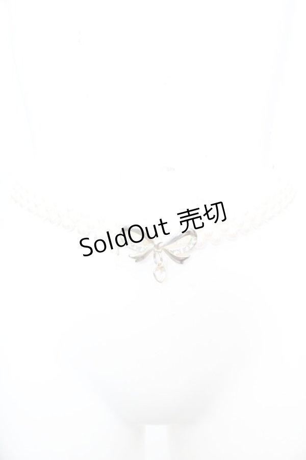 画像2: 【SALE】axes femme POETIQUE / リボンパールゴムベルト  シルバー O-25-10-04-1018-AX-ZA-IG-ZT434-F002 (2)