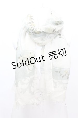 画像: 【SALE】axes femme / ブーケ柄ストール 70×180ｃｍ 生成り×グリーン O-25-10-04-1020-AX-ZA-IG-ZT433