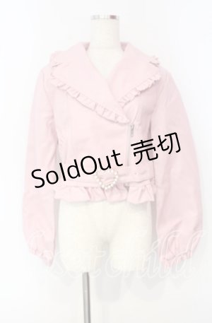 画像: Princess Melody / レザーライダースジャケット  ピンク O-25-10-04-063-EL-JA-OW-OS