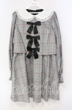 画像: Ank Rouge / 3つリボンセットアップワンピース M クロ O-25-10-04-070-CA-OP-OW-OS