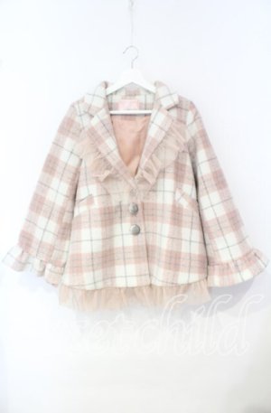 画像: Swankiss / HS check collar C/T　コート F ピンク O-25-10-04-074-CA-CO-OW-OS